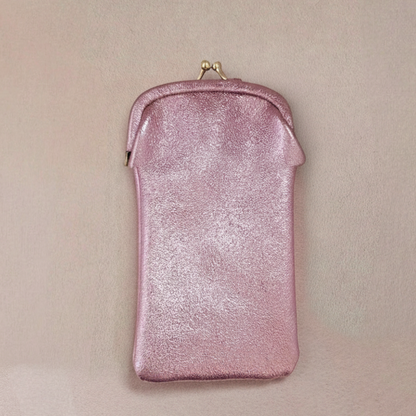 Leather Glasses Case with Clasp - Kisslock