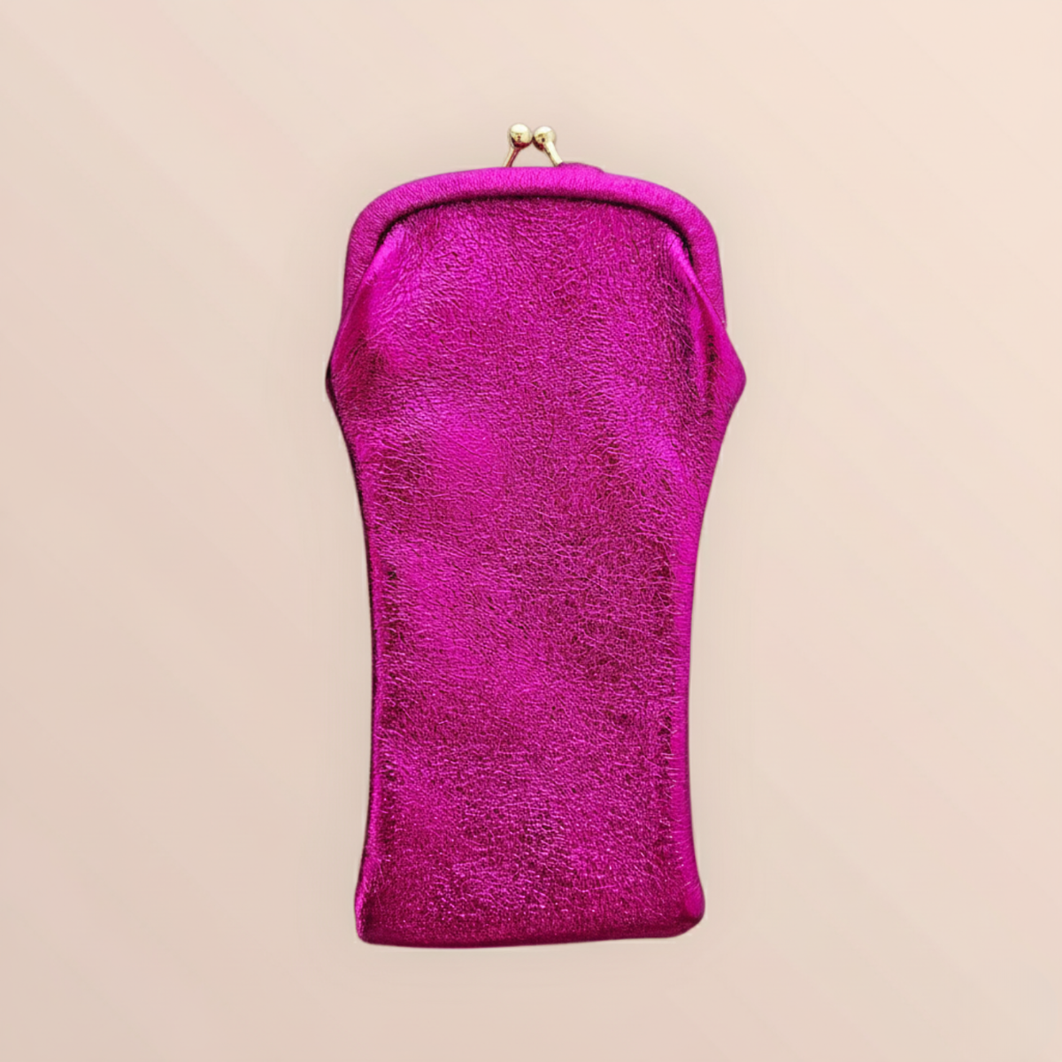 Leather Glasses Case with Clasp - Kisslock