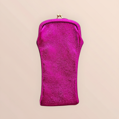 Leather Glasses Case with Clasp - Kisslock