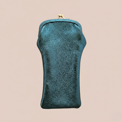 Leather Glasses Case with Clasp - Kisslock