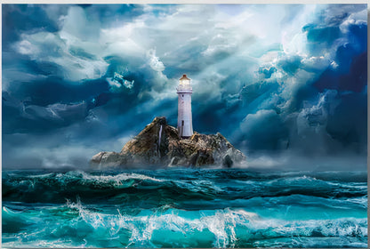 Ocean Sentinel Tempered Glass Wall Art