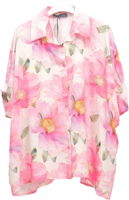 Oversized floral print shirt