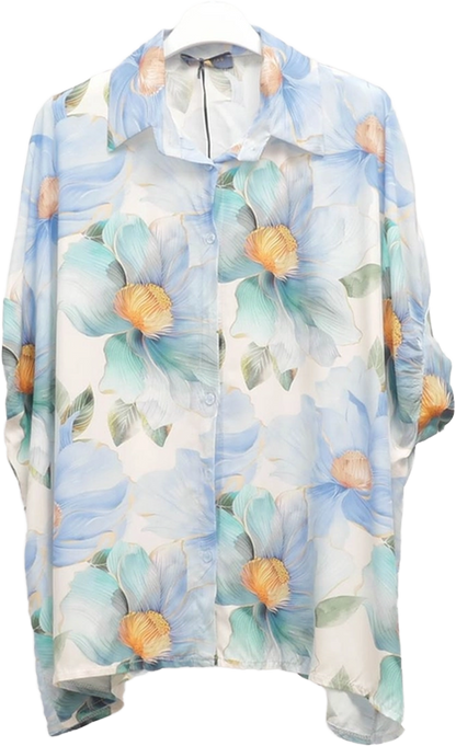 Oversized floral print shirt