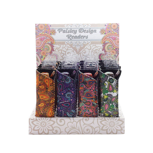 Paisley Pattern Ladies Reading Glasses with Matching Case | Assorted Strengths