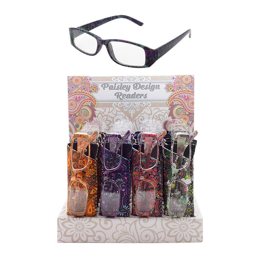 Paisley Pattern Ladies Reading Glasses with Matching Case | Assorted Strengths