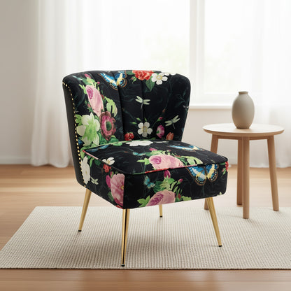 Pink Roses & Butterflies Accent Chair