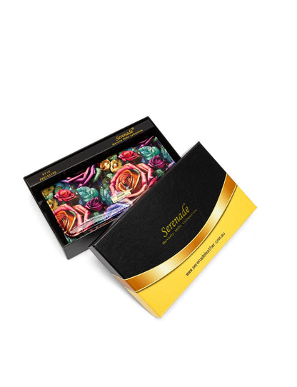 ROSETTA LARGE PATENT LEATHER WALLET WITH RFID - ROSE PRINT