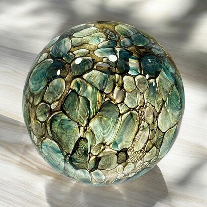Rocky Green Glass Ball Lamp Small