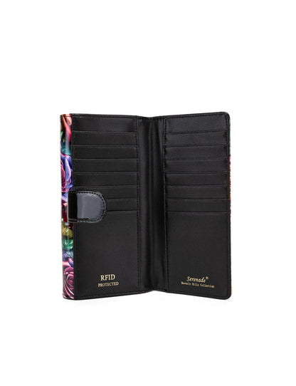 Rosetta Large Patent Leather Wallet with RFID Protection – Rose Print