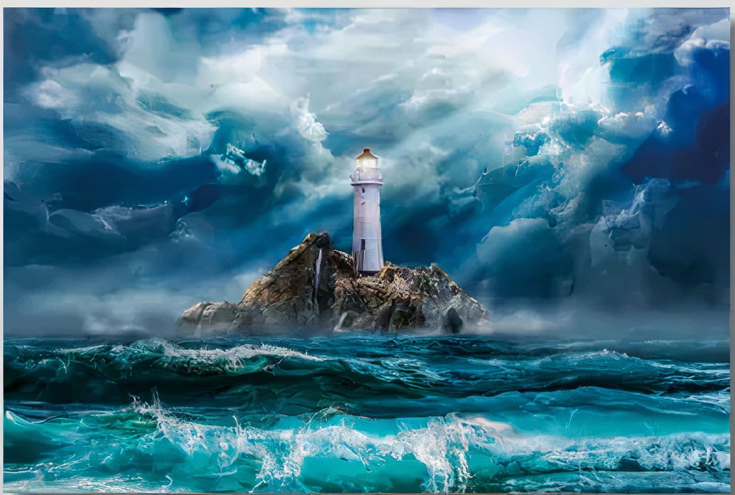 Ocean Sentinel Tempered Glass Wall Art