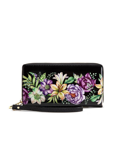 Serenade Ambretta Patent Leather Zip Around Wallet – RFID Protected