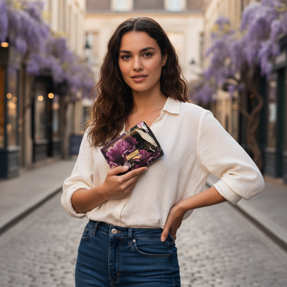 Serenade Charlotte Patent Leather Wallet – Floral Elegance