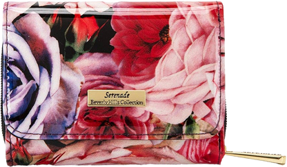 Serenade Rosemarie Small Leather Wallet RFID – Patent Floral Compact Wallet Australia
