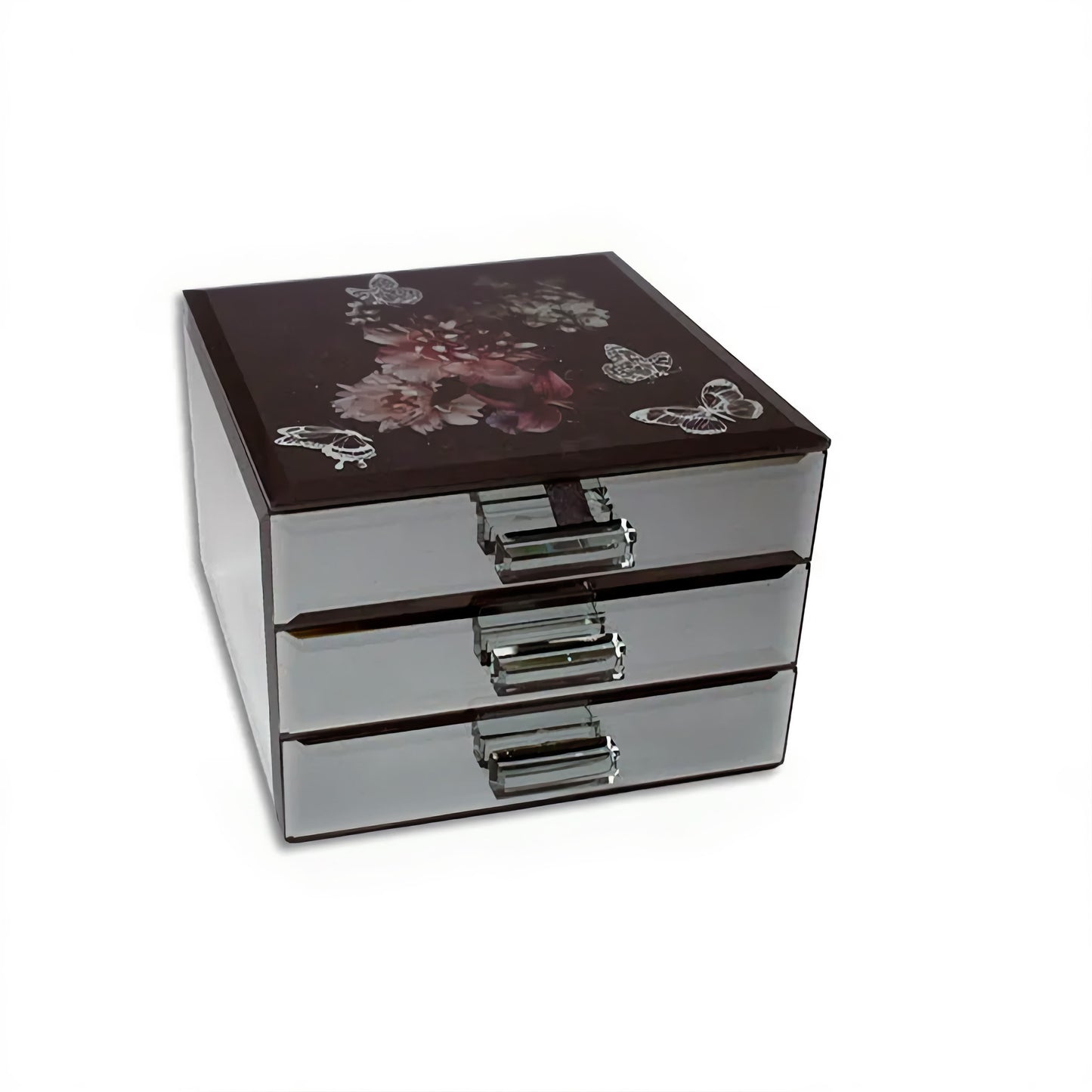 Tempered Glass 3 Drawer Jewellery Box
