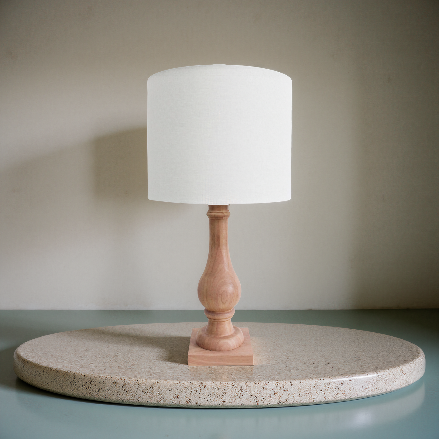 Grove Birch Timber Table Lamp with Linen Shade