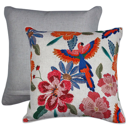 Wing It Tropical Bird Decorative Cushion 50x50cm | Floral Accent Cushion