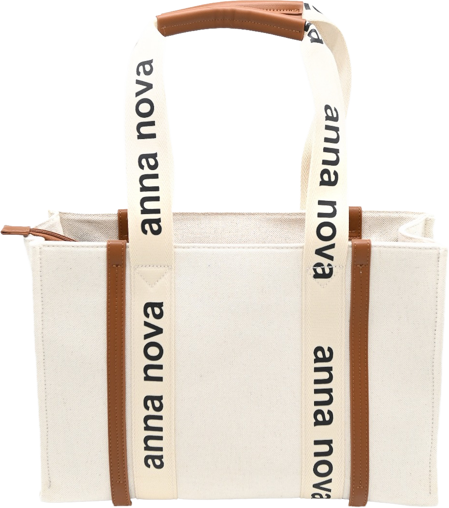 Canvas Tote - Cream/Brown
