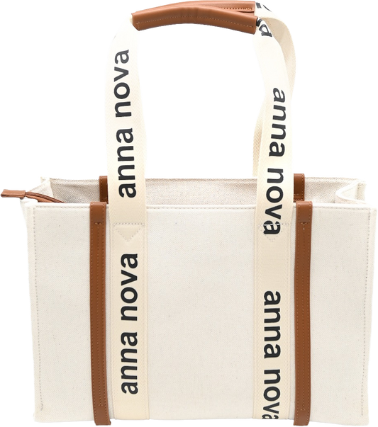 Canvas Tote - Cream/Brown