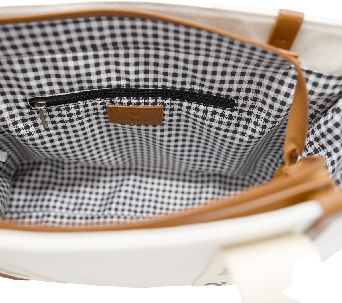 Canvas Tote - Cream/Brown