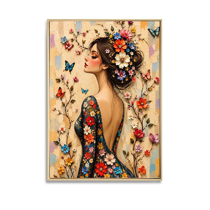 Amelia – Butterfly Reverie Framed Canvas | 50 × 70 cm