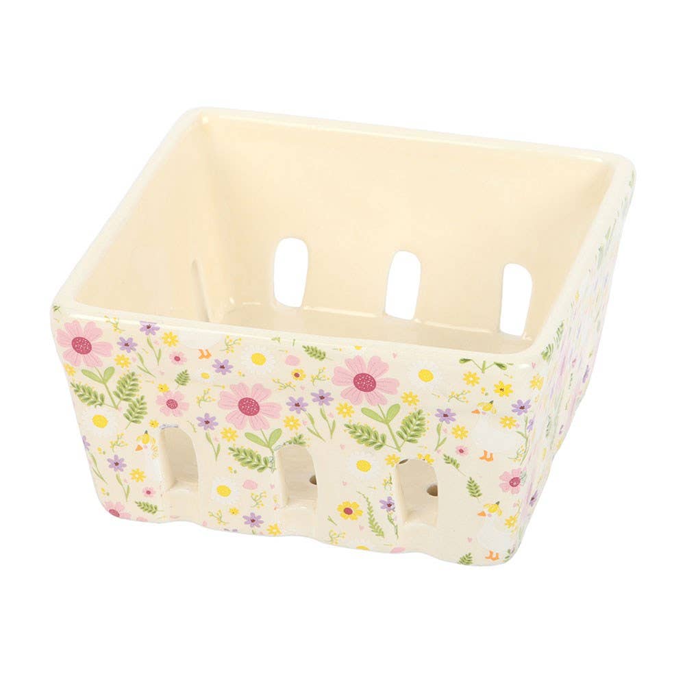 Daisy & Duck ceramic basket