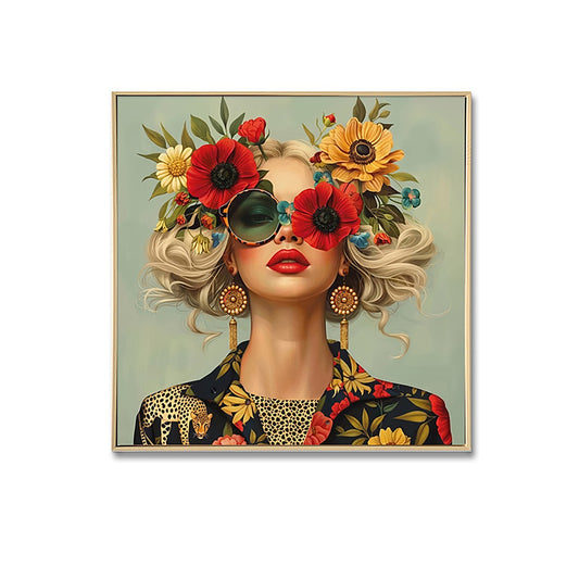 Blondie – Poppy Chic Framed Canvas | 70 × 70 cm