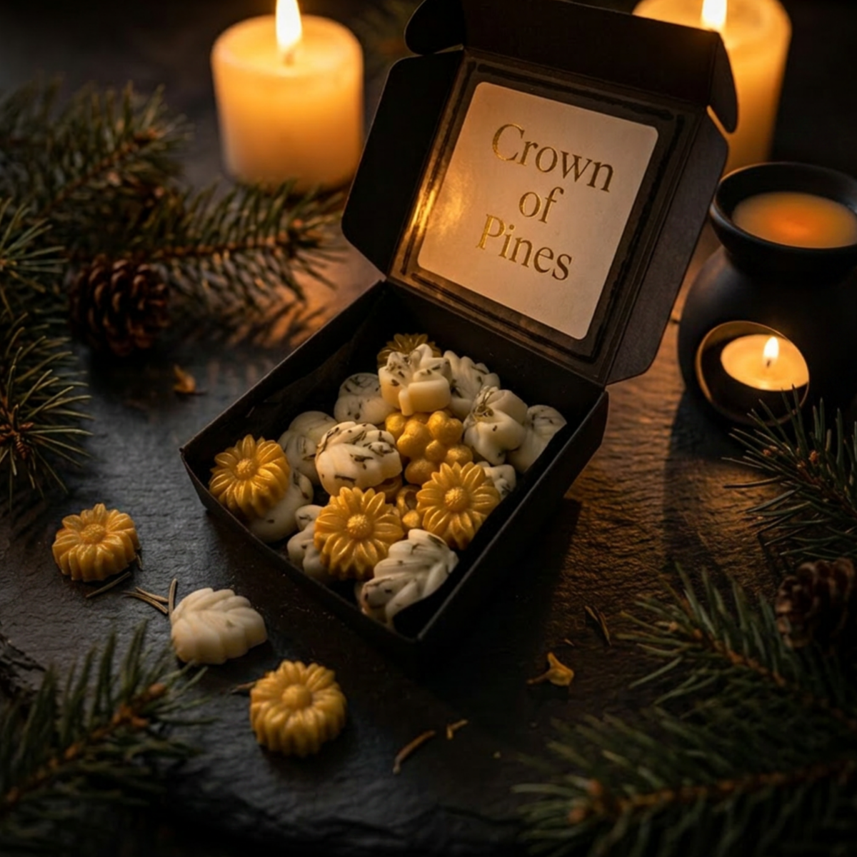 CROWN OF PINES | Luxury Botanical Beeswax Wax Melts