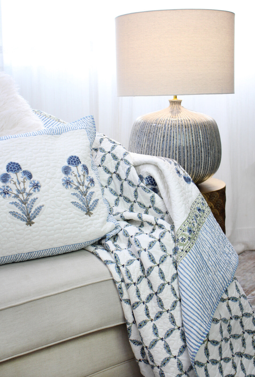 Block Print Bedspread Quilt Set