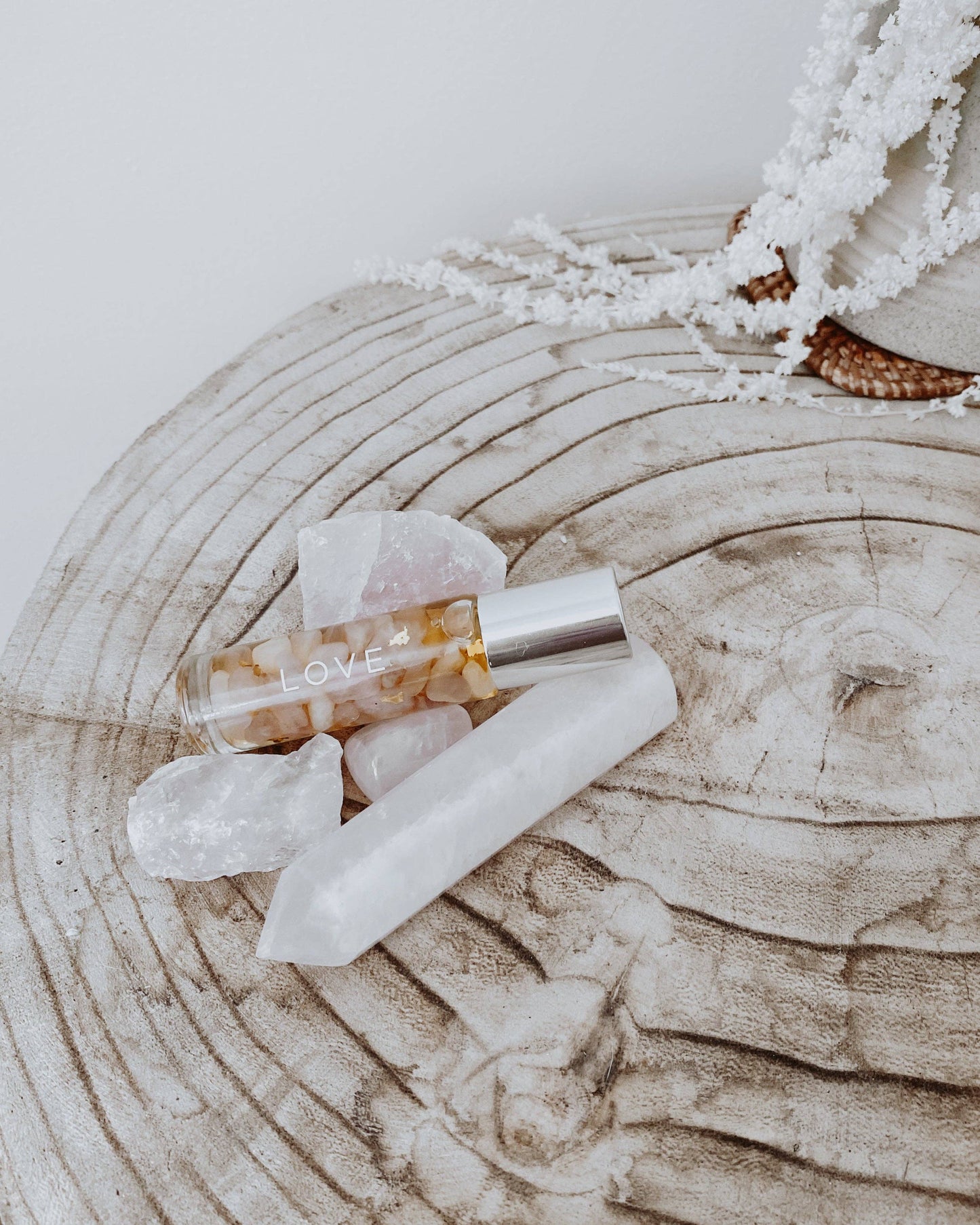 Rose Quartz Essential Oil Roller - Love