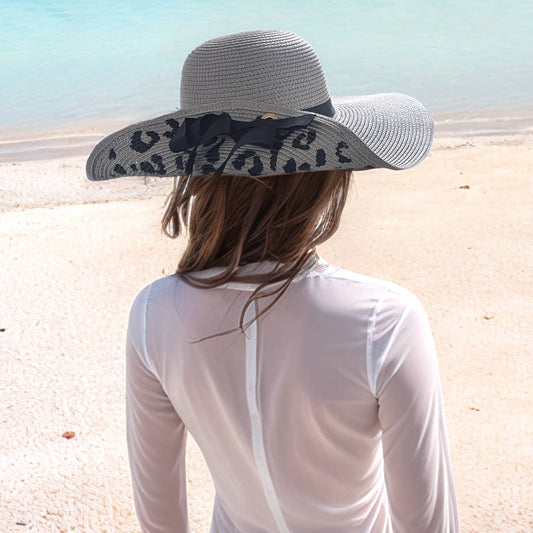 Foldable Animal Print Hat (57cm)- Grey