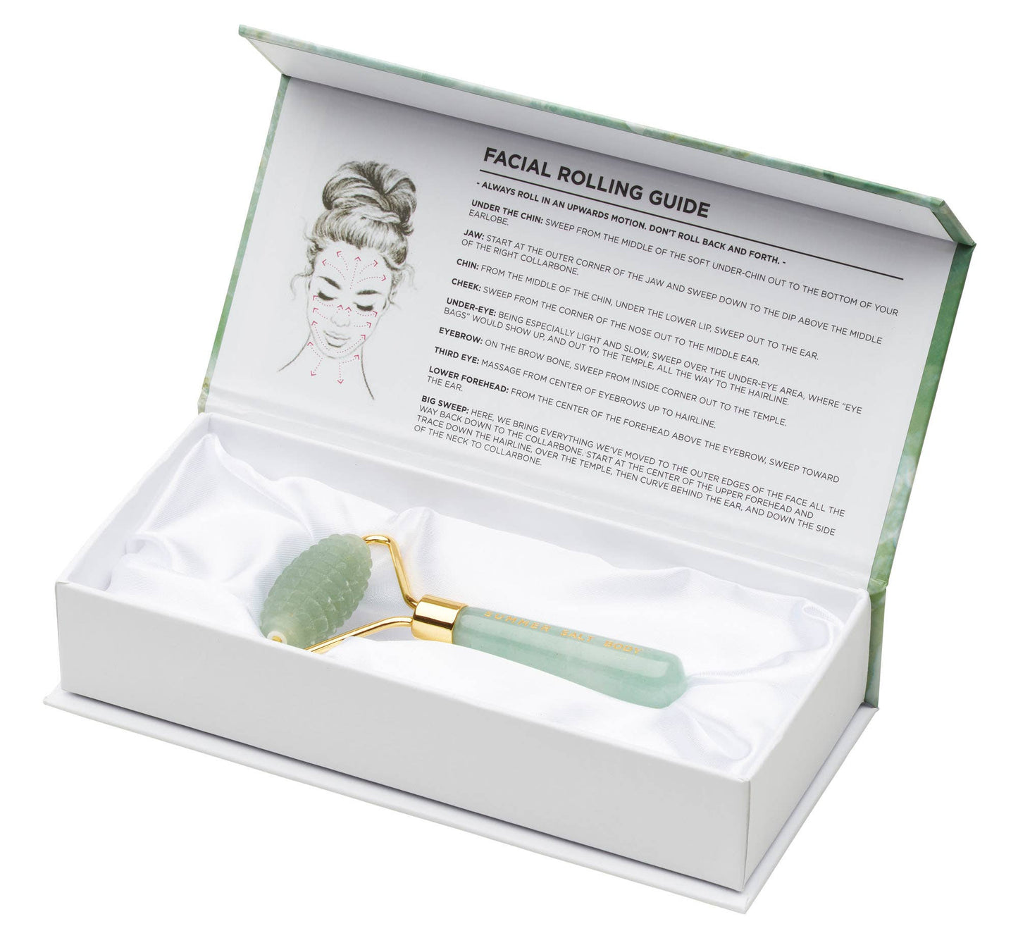 Facial Roller - Spiky Green Jade - BULK BUY 10 UNITS
