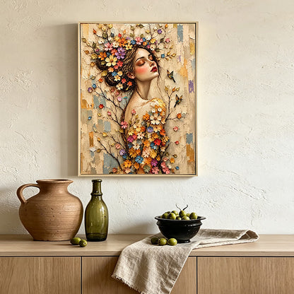 Floral Dahlia – Blossom Muse Framed Canvas | 50 × 70 cm