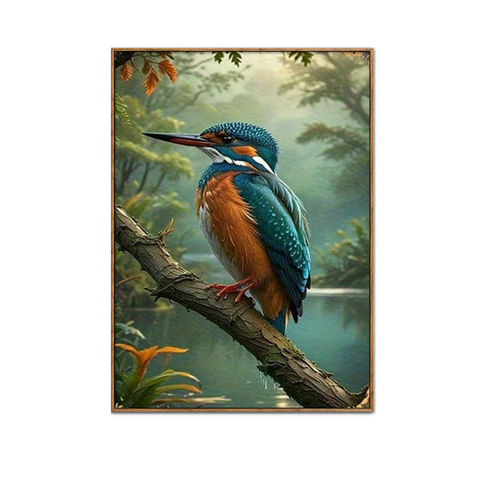Kingfisher – Forest Jewel Framed Canvas | 60 × 90 cm