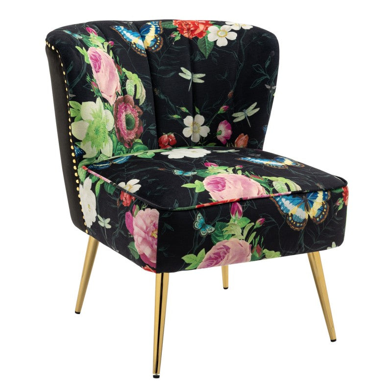 Pink Roses & Butterflies Accent Chair