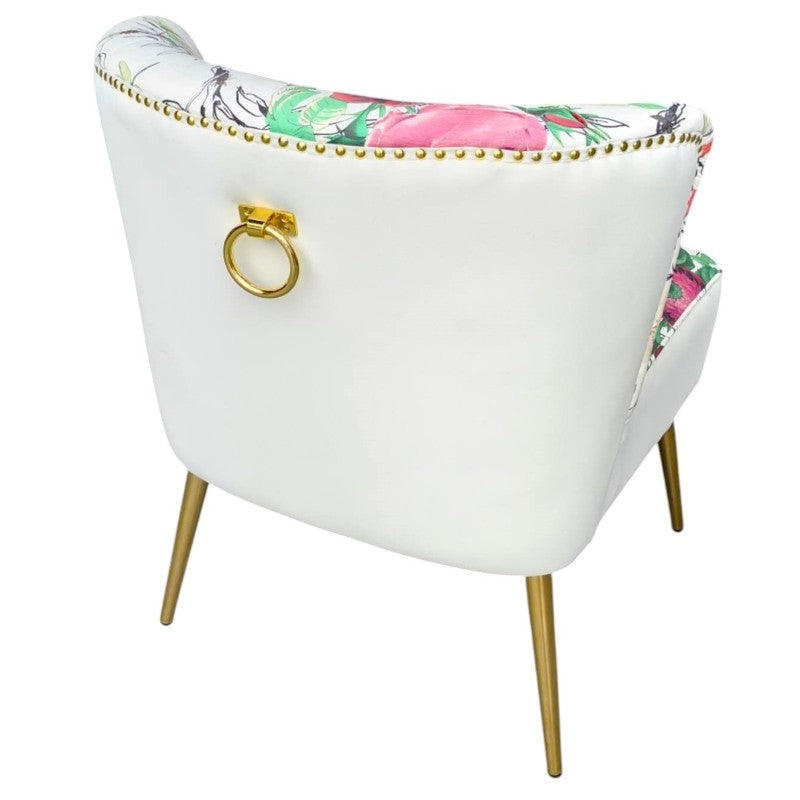 Red Flowers & Butterflies Accent Chair